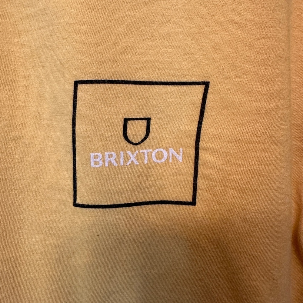 BRIXTON Men's Size Small T-Shirt Alpha Block Weller‎ Yellow Color - Picture 2 of 7